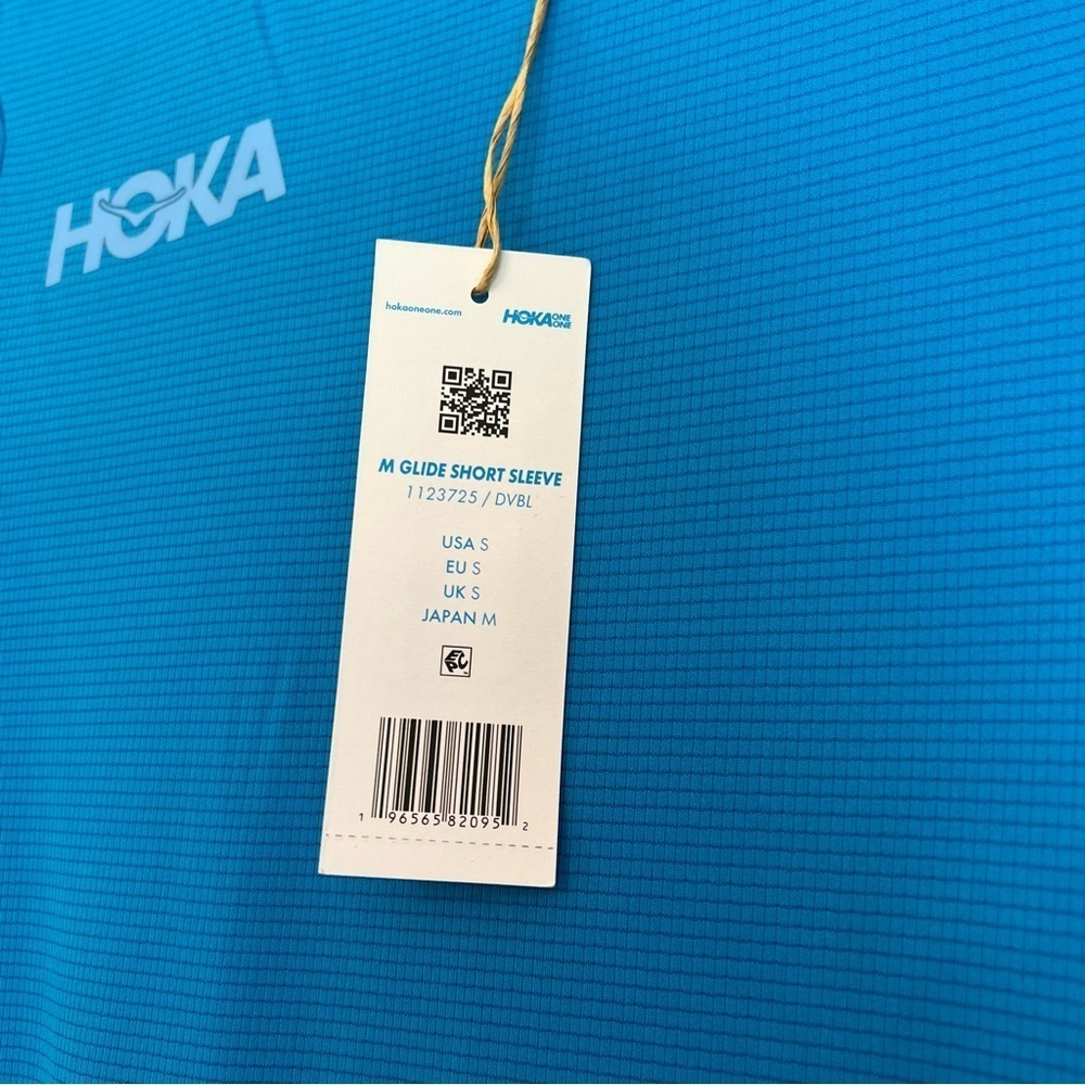 Hoka One One Men’s Glide Short Sleeve Shirt Dive Blue Small NWT Athletic Running - Picture 6 of 7